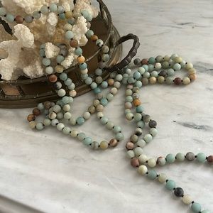 Extra Long Stone Beaded Necklace
